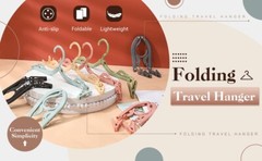 24 Pack Plastic Folding Travel Hangers Durable Slim Stylish Adjustable Clips