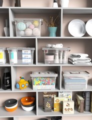 Clear Storage Latch Box, 6 Pack Storage Organizer Bins with Latching Handle a…