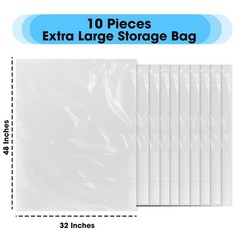 Besti Large Clear Plastic Bags – 10-Pcs 32×48-inch Extra Large Storage Bags –…
