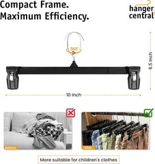 30 Pack Pants Hangers Slim Plastic Clothes Hangers with Clips for Skirts, Shorts