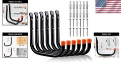 Heavy Duty Garage Hooks 8 Inch Steel Wall Mount Organizers for Tools Bicycles