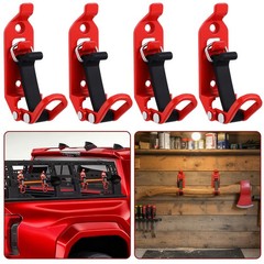 4 PCS Heavy Duty Metal Rubber Clamp Shovel Mounts Roof Rack Wall Mount Kit