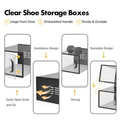 X-Large Shoe Storage Box Fit Size 11, Clear Plastic Stackable Shoe Organizer …