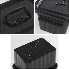 6-Pack Black 6 Quart Plastic Storage Bins with Latching Handles