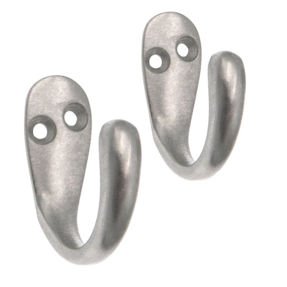 2 Pack Warwick Satin Nickel Single Coat Robe Towel Utility Hook BH2001SN