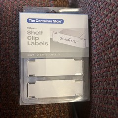 The Container Store Silver Shelf Clip Labels