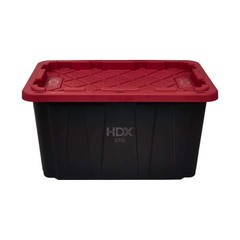 27 Gal. Tough Storage Tote in Black and Red