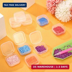Jetec 36 Pack Clear Small Plastic Container Box Beads Organizer Boxes with Hinge