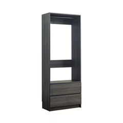Prosper 32 In. W Gray Tower Unit One-Shelf Two Drawers Wood Closet System