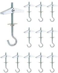 Ceiling Hooks, 12 Packs 3-9/16″ Spring Toggle Wing Bolts Wall Fixing Heavy Du…