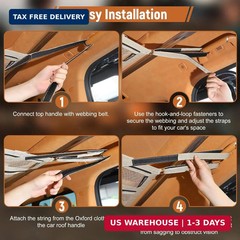 Car Ceiling Cargo Net with 2 Pockets,31.5″x21.6″ Overhead Storage Mesh Organizer