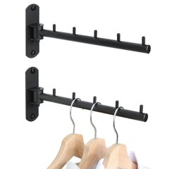 Swing Clothes Hanger Rack Folding Bar Wall Mount 304 Steel 9.45 Inch 2 PCS