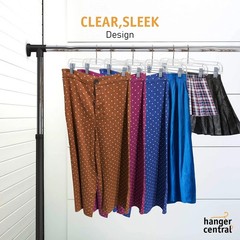 Premium 14 Inch Clear Pants Hangers with Adjustable Clips – 12 Pack Space-Sav…