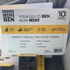 2 Lot Set of 10 Pack Greenmade Mini Bins with Lids Stackable Storage Bins. 2