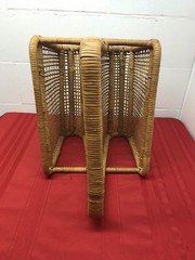 Wicker Magazine Newspaper Towel Holder Curved Two Section One Piece