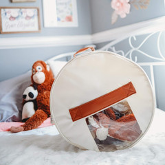 Stackable Hat Storage Box | Pop-Up Container for Hats & Toys | Dust Cover Ivory