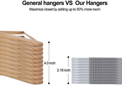 Plastic Clothes Hangers 50 Pack, Non Slip Slim Closet Hangers with 360° Swivel H