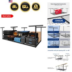 4×8 Overhead Garage Storage Rack, Adjustable Organization System, Heavy-Duty …
