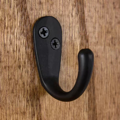 1-3/4 In. X 1-1/2 In. Matte Black Small Robe/Coat Hooks (10-Pack)