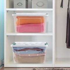 Cand 14 Quart Latching Storage Box, Stackable Bin w/ Latch Lid & Handle, 6 Packs