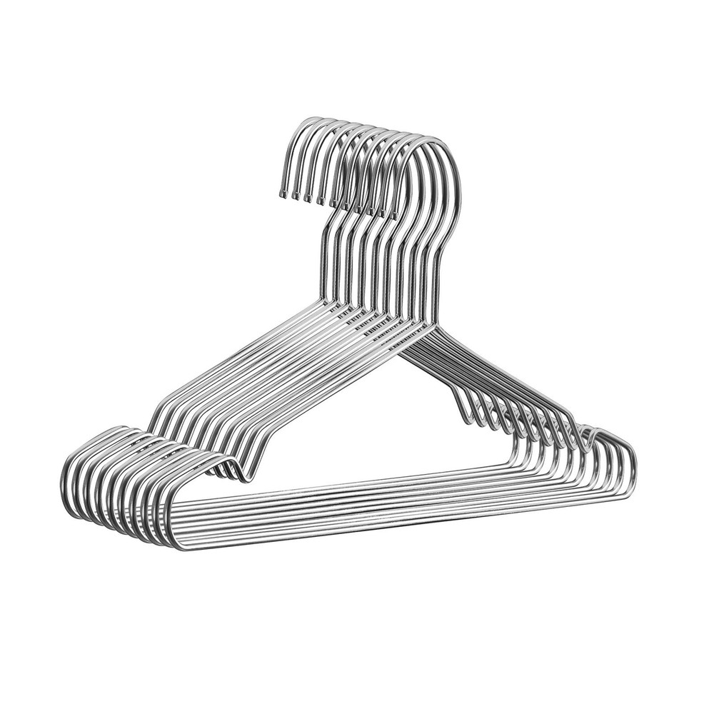 Fayleeko 10 Pack Wire Coat Hangers – Strong, Heavy Duty Stainless Steel Metal…