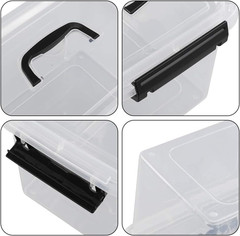 6 Quart Stackable Plastic Storage Bins with Lids – 4 Pack, Clear & Durable