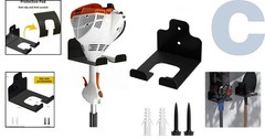 Wall-Mounted Multi-Purpose Trimmer Rack for Garden Tools – Black Matte Finish