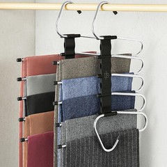 MORALVE Pants Hangers Space Saving – 2 Pack – Non-Slip Multi-Layer Multifunction