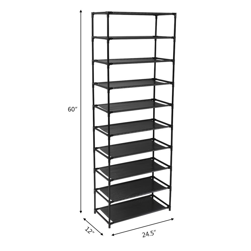 10 Tiers Shoe Rack Stackable Organizer for 30 Pairs Space Saving Shelf Storage