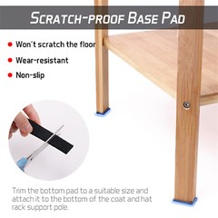 Bamboo Clothes Rail Stand Coat Rack with 2 Ladder Shelves w/Hooks Hallway Sturdy