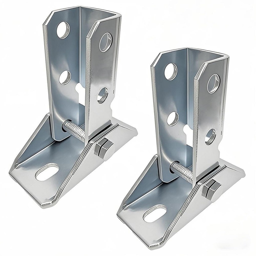 2 PCS Adjustable Brace Fitting 180 Degree Joint Bracket 1/2 Bolt 15/8 Channel