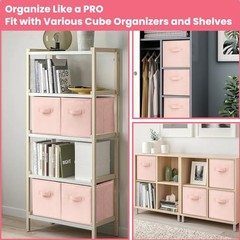 Storage Cubes- 11 Inch Cube Storage Bins for 10 Pack – 11 inches Pink