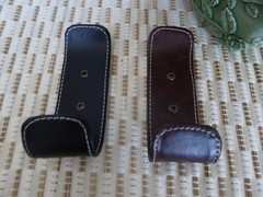 Black OR Brown Faux Leather Wall Hook ~ Sleek Urban Modern Industrial Decor NICE
