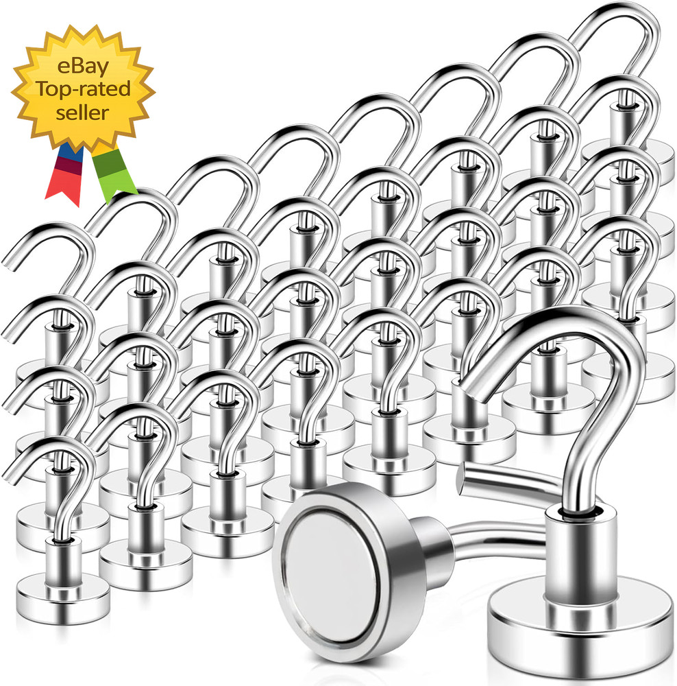 32 Pack Magnetic Hooks Heavy Duty 25 Lbs Strong Magnet Hooks Storage