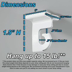 Extra Heavy Duty White Aluminum Drop Ceiling Hooks, One Piece Ceiling Grid Clips