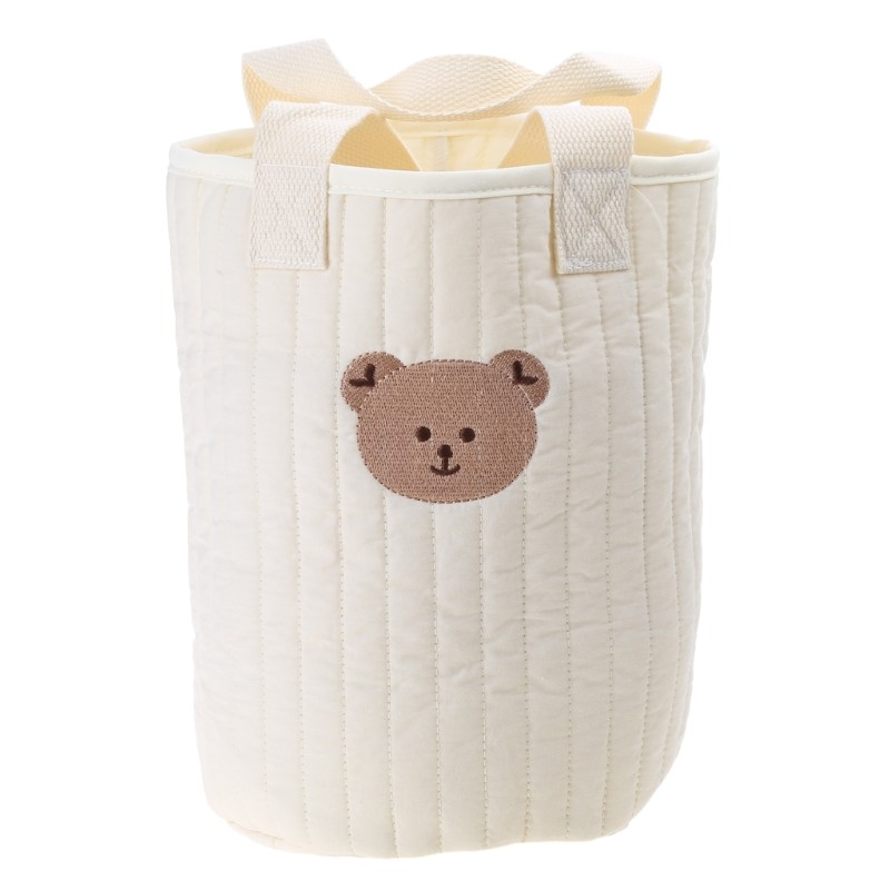 Bear Basket Diaper Bag Large Capacity Cotton Storage Bin for Home Nursery Room