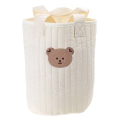 Bear Basket Diaper Bag Large Capacity Cotton Storage Bin for Home Nursery Room