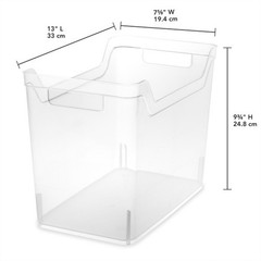 Sterilite Medium Shelf Bin Clear Plastic Organizer 6 Count