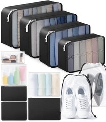 ALL INCLUDED – 12 Set Packing Cubes for Suitcases Carry On, Travel Essentials/Ac