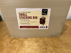 Vintage 2007 Home Solutions Small Stacking Bin Tan Plastic 13.5”x11”x9.25” Homz