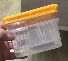 2 X Lowe’s Clear Mini Teeny Totes With Yellow Cover 4.8″ X 3.3″ X 2.4″