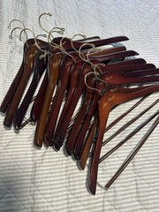 6 Quality Hangers Curved Wooden Hangers Beautiful Sturdy Suit Coat Hangers w…