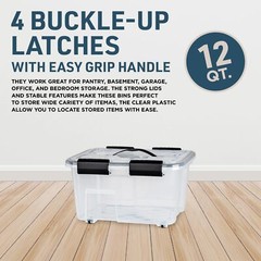 Stackable Storage Box Set – 6 Pieces 12 Quarts Multi-purpose, Space