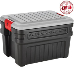 Rubbermaid 24 Gal Action Packer Storage Bin, Heavy Duty Plastic Lockable Inc Lid