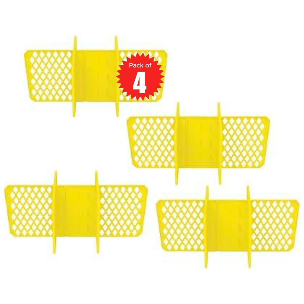 ORGANIZE-IT! 6 Slot Tote Dividers for 27 Gal Storage Containers, Yellow, 4 Pack
