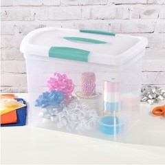 Sterilite Large Nesting ShowOffs, Stackable Small Storage Bin with Lid, 6 Pack