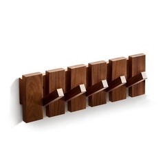 Wood Coat Rack Wall Mount – Large Walnut Piano Coat Rack wtih 5 Hooks for Han…