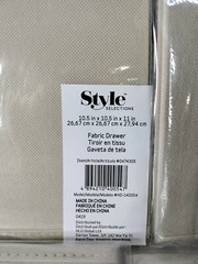 Set Of 6 Style Selections 10.5×10.5×11 inches Fabric Drawer BIN Beige