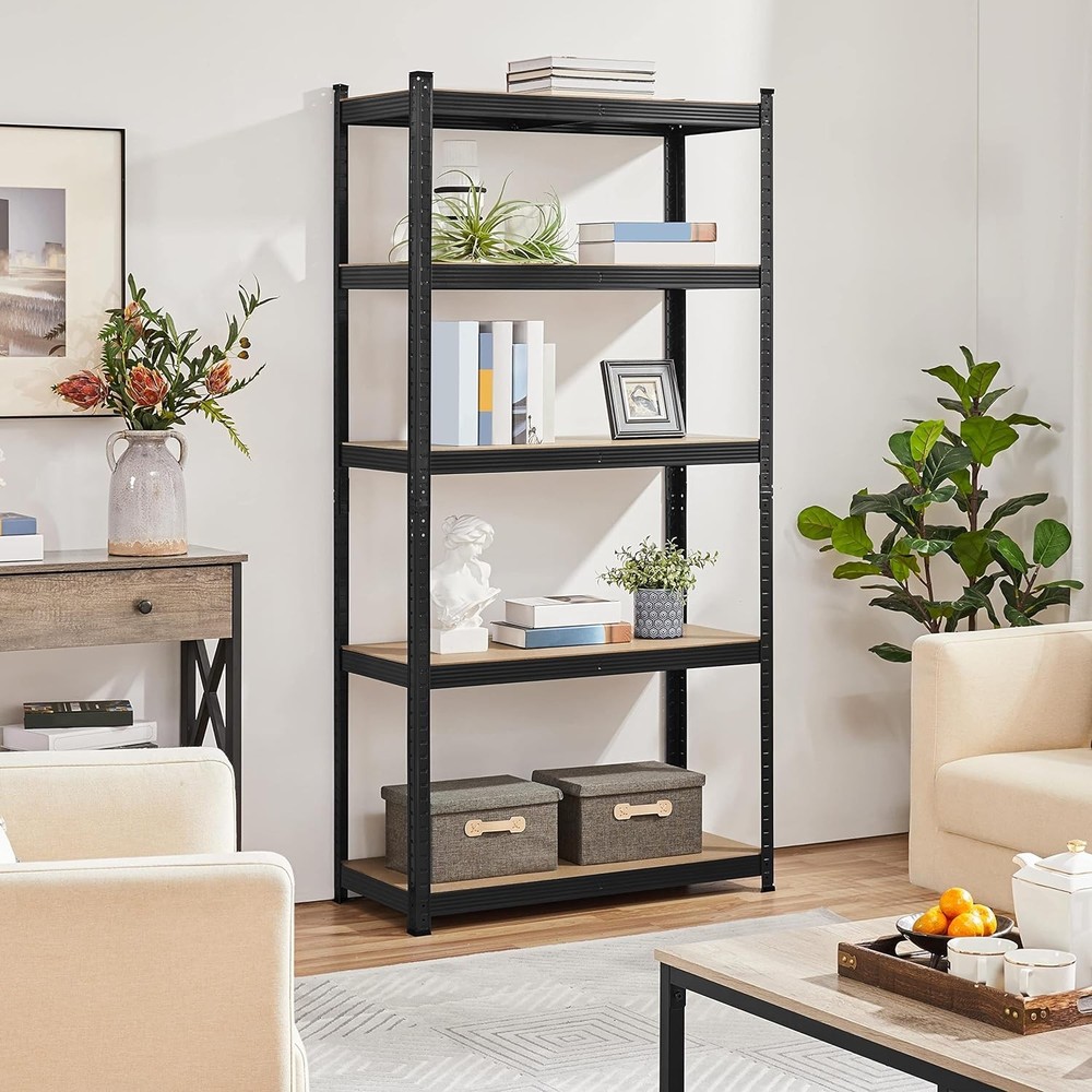 5 Tier Shelf Garage Steel Metal Storage Adjustable Shelve Organizer 150x75x30cm