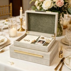 Set of 2 Decorative Box with Lids, Faux Leather Decorative Storage Boxes Mode…